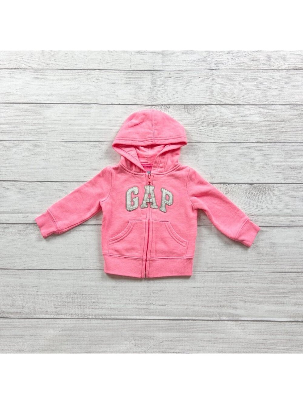 Baby Gap Pink Hooded Zip Up Sweatshirt Jacket 6-12 Months